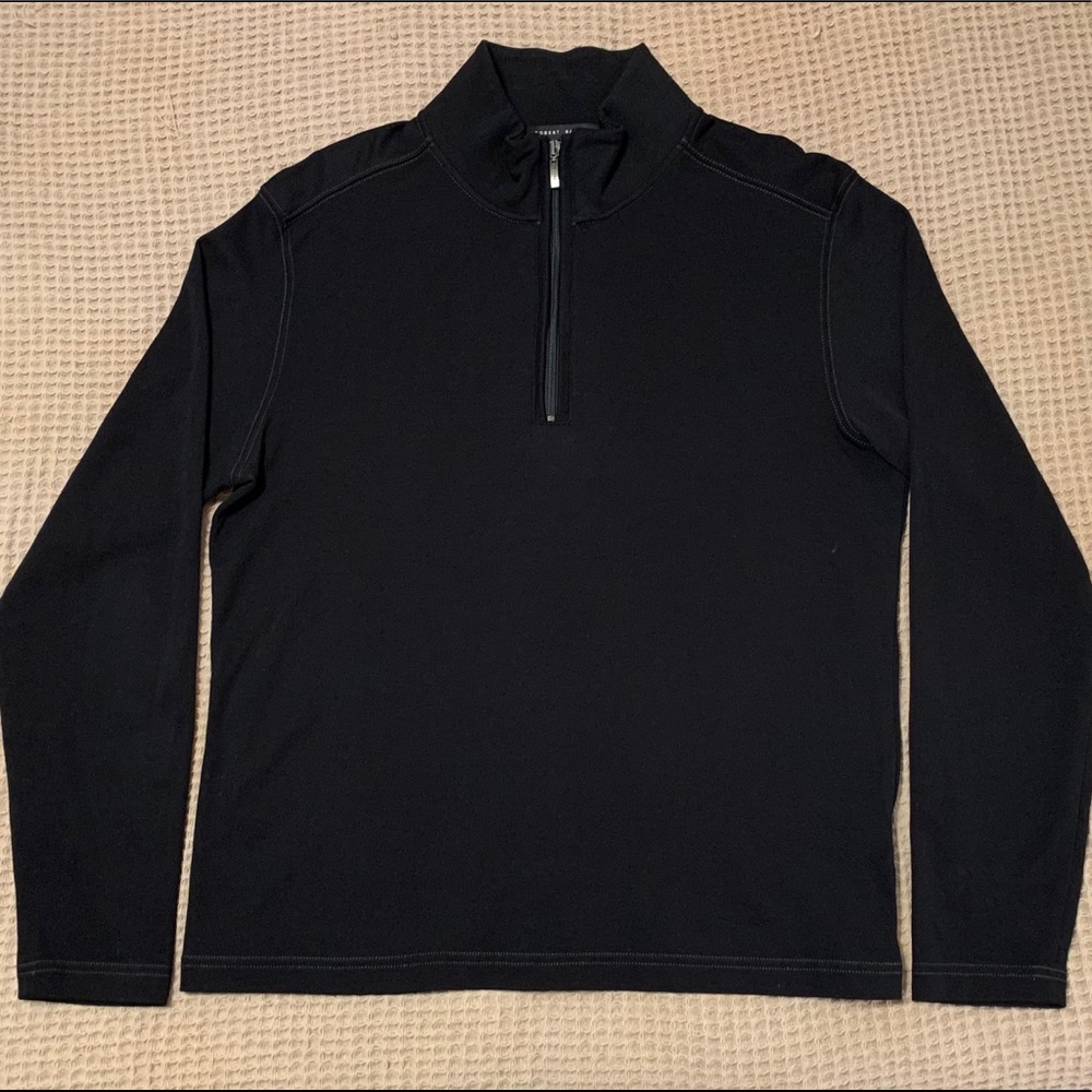 Robert Barakette Zippered Long Sleeve Polo